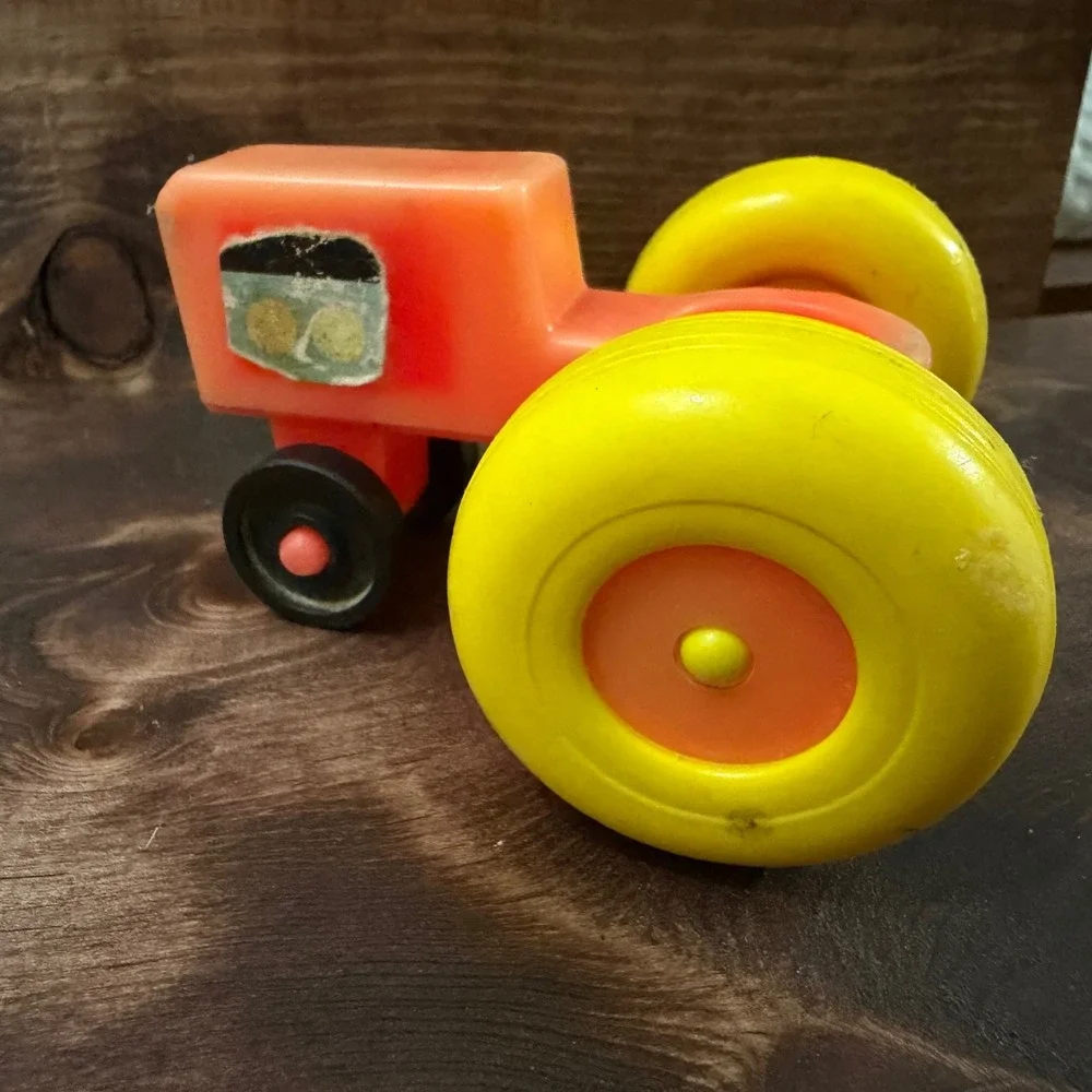 Vintage Lot Little Tikes Bridge Fisher Price Tractor and 1981 CBS Red Wagon Set